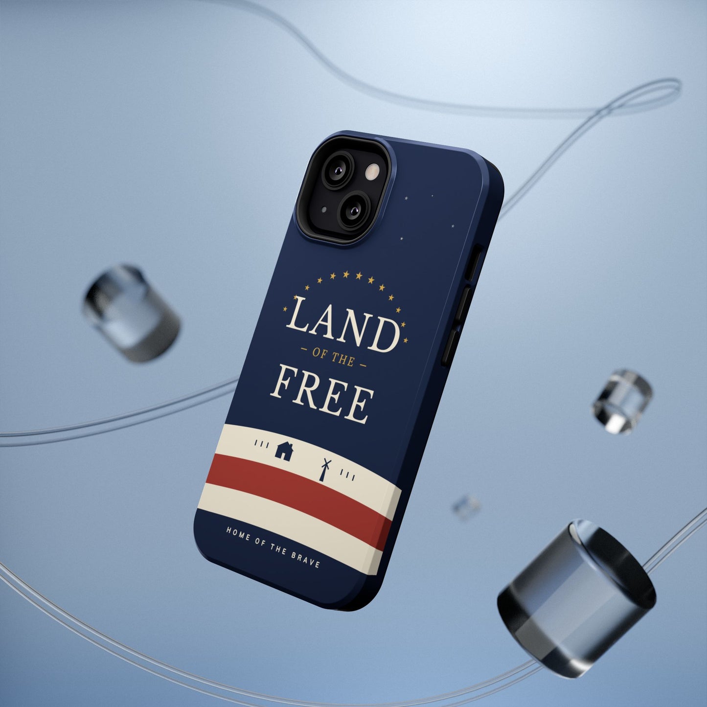 Land of the Free iPhone Impact-Resistant Case — Patriotic Stars & Stripes Phone Cover