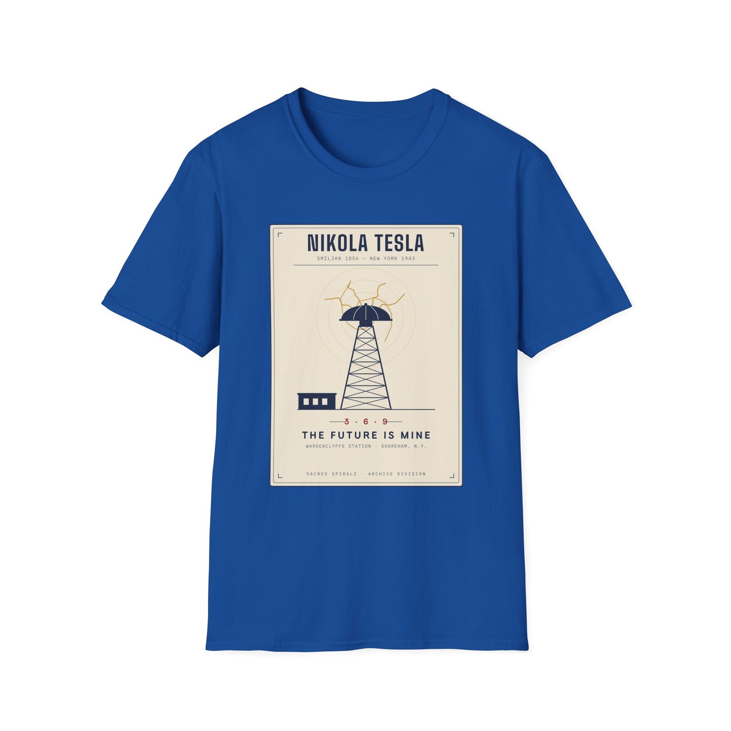 Tesla Poster T‑Shirt — "Nikola Tesla: The Future Is Mine" Vintage Science Tee