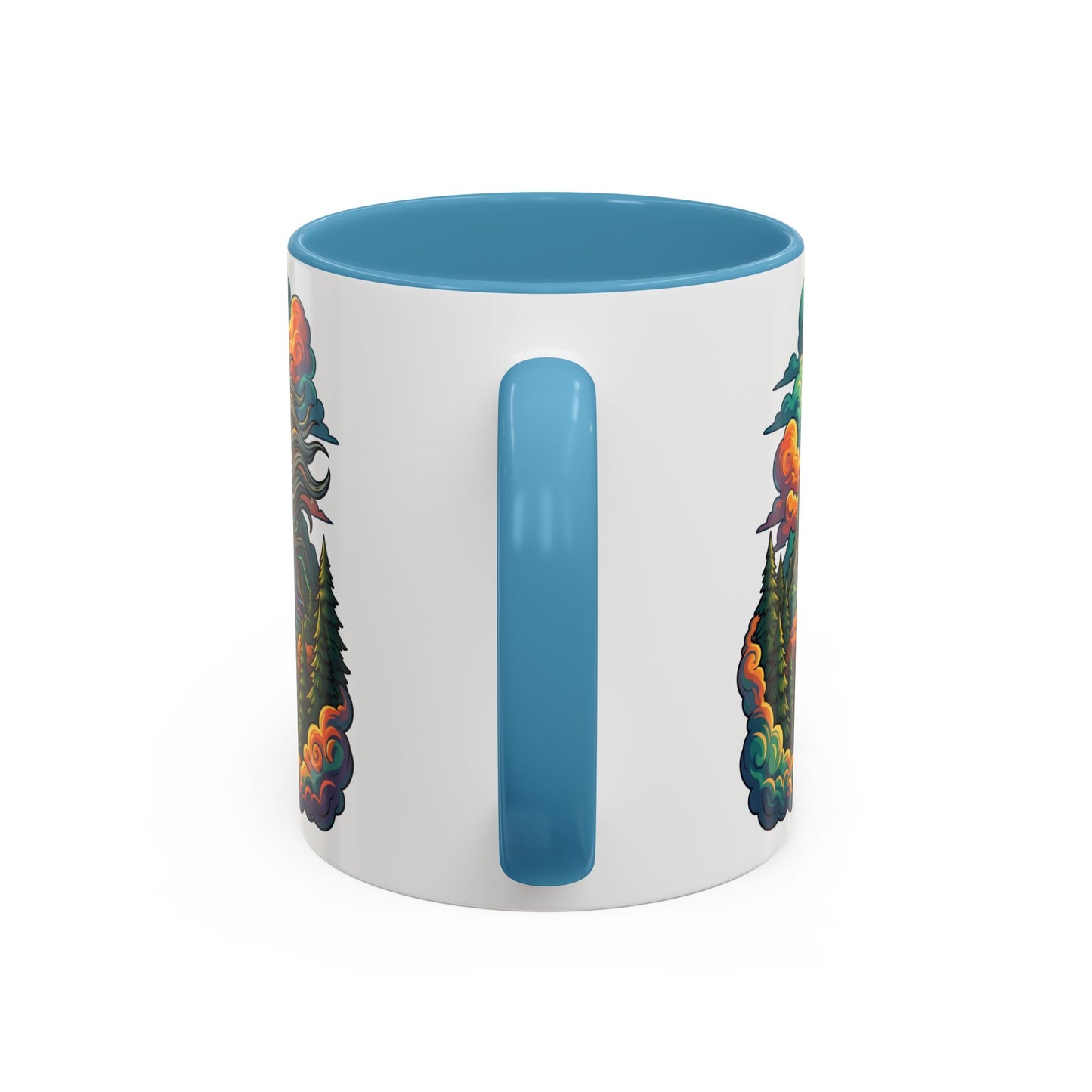 Mt. Rushmore Illustrated Accent Coffee Mug — Patriotic Presidents Art